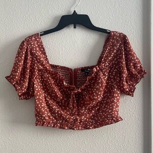 Rust Floral Crop Top